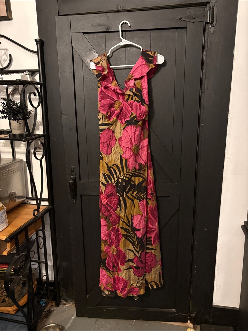 Taylor Pink Floral Maxi Dress on Tan